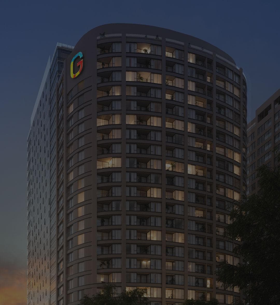 Vista exterior de torre residencial Be Grand Del Valle.